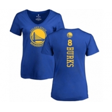 Basketball Women's Golden State Warriors #8 Alec Burks Royal Blue Backer T-Shirt