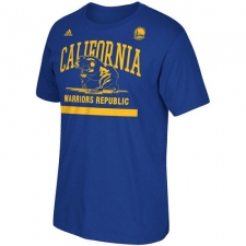 NBA Men's Golden State Warriors Adidas Cali Bear T-Shirt - Royal