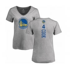 NBA Women's Nike Golden State Warriors #4 Quinn Cook Ash Backer T-Shirt