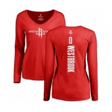 Basketball Women's Houston Rockets #0 Russell Westbrook Red Backer Long Sleeve T-Shirt