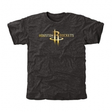 NBA Men's Houston Rockets Gold Collection Tri-Blend T-Shirt - Black