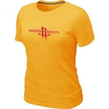 NBA Women's Houston Rockets Big & Tall Primary Logo T-Shirt - Yellow