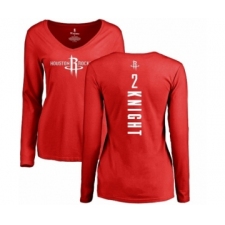 NBA Women's Nike Houston Rockets #2 Brandon Knight Red Backer Long Sleeve T-Shirt