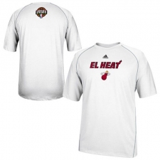 NBA Men's Adidas Miami Heat 2014 Noches Enebea ClimaLITE Performance T-Shirt - White