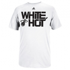 NBA Men's Adidas Miami Heat White Hot Playoffs Slogan T-Shirt - White
