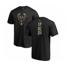 Basketball Milwaukee Bucks #17 Pau Gasol Black One Color Backer T-Shirt