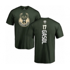 Basketball Milwaukee Bucks #17 Pau Gasol Green Backer T-Shirt