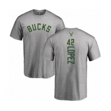 Basketball Milwaukee Bucks #42 Robin Lopez Ash Backer T-Shirt