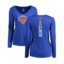 Basketball Women's New York Knicks #2 Wayne Ellington Royal Blue Backer Long Sleeve T-Shirt
