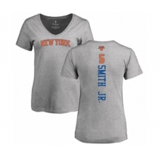 Basketball Women's New York Knicks #5 Dennis Smith Jr. Ash Backer T-Shirt