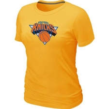 NBA Women's New York Knicks Big & Tall Primary Logo T-Shirt - Yellow