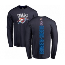 Basketball Oklahoma City Thunder #2 Shai Gilgeous-Alexander Navy Blue Backer Long Sleeve T-Shirt