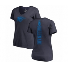 Basketball Women's Oklahoma City Thunder #8 Danilo Gallinari Navy Blue One Color Backer Slim-Fit V-Neck T-Shirt