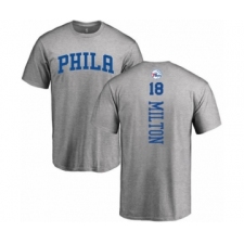 Basketball Philadelphia 76ers #18 Shake Milton Ash Backer T-Shirt