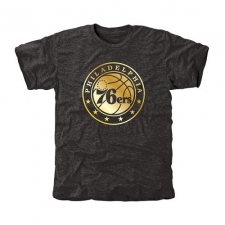 NBA Men's Philadelphia 76ers Gold Collection Tri-Blend T-Shirt - Black