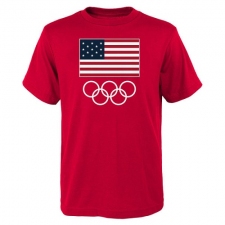 NBA Men's Team USA 2016 Olympics Flags & Rings T-Shirt - Red