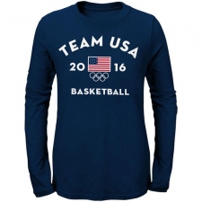 NBA Men's Team USA Basketball Women's Long Sleeve Very Official National Governing Bodies T-Shirt - Navy