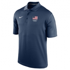 NBA Men's Team USA Nike 5 Rings Varsity Performance Polo - Navy