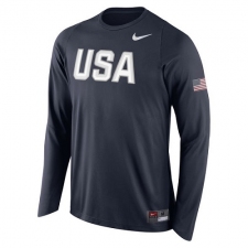 NBA Men's USA Basketball Nike Shooter Long Sleeve T-Shirt - Navy