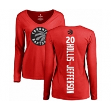 Basketball Women's Toronto Raptors #20 Rondae Hollis-Jefferson Red Backer Long Sleeve T-Shirt