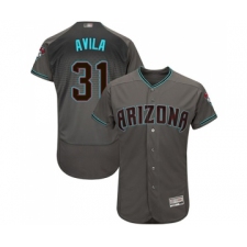 Men's Arizona Diamondbacks #31 Alex Avila Gray Teal Alternate Authentic Collection Flex Base Baseball Jersey