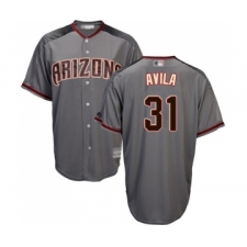 Men's Arizona Diamondbacks #31 Alex Avila Replica Grey Road Cool Base Baseball Jersey
