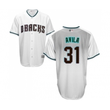 Men's Arizona Diamondbacks #31 Alex Avila Replica White Capri Cool Base Baseball Jersey