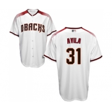 Men's Arizona Diamondbacks #31 Alex Avila Replica White Home Cool Base Baseball Jersey