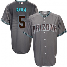 Men's Majestic Arizona Diamondbacks #5 Alex Avila Authentic Gray/Turquoise Cool Base MLB Jersey