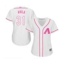 Women's Arizona Diamondbacks #31 Alex Avila Replica White Fashion Baseball Jersey