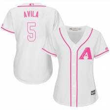 Women's Majestic Arizona Diamondbacks #5 Alex Avila Authentic White Fashion MLB Jersey