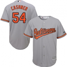 Men's Majestic Baltimore Orioles #54 Andrew Cashner Replica Grey Road Cool Base MLB Jersey