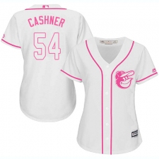 Women's Majestic Baltimore Orioles #54 Andrew Cashner Replica White Fashion Cool Base MLB Jersey