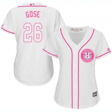 Women's Majestic Houston Astros #26 Anthony Gose Authentic White Fashion Cool Base MLB Jersey