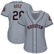 Women's Majestic Houston Astros #26 Anthony Gose Replica Grey Road Cool Base MLB Jersey