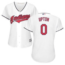 Women's Majestic Cleveland Indians #0 B.J. Upton Authentic White Home Cool Base MLB Jersey