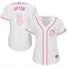 Women's Majestic Cleveland Indians #0 B.J. Upton Replica White Fashion Cool Base MLB Jersey