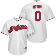 Youth Majestic Cleveland Indians #0 B.J. Upton Authentic White Home Cool Base MLB Jersey