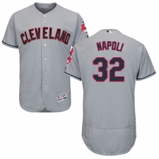 Men's Majestic Cleveland Indians #32 Mike Napoli Grey Road Flex Base Authentic Collection MLB Jersey