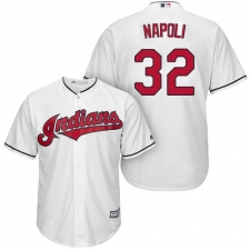 Youth Majestic Cleveland Indians #32 Mike Napoli Authentic White Home Cool Base MLB Jersey