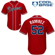 Men's Majestic Atlanta Braves #52 Jose Ramirez Replica Red Alternate Cool Base MLB Jersey