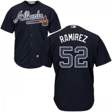 Youth Majestic Atlanta Braves #52 Jose Ramirez Replica Blue Alternate Road Cool Base MLB Jersey