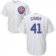 Men's Majestic Chicago Cubs #41 Steve Cishek Replica White Home Cool Base MLB Jersey