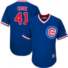 Men's Majestic Chicago Cubs #41 Steve Cishek Royal Blue Cooperstown Flexbase Authentic Collection MLB Jersey