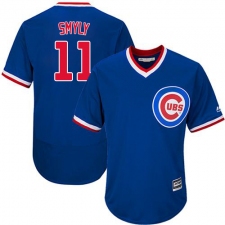 Men's Majestic Chicago Cubs #11 Drew Smyly Royal Blue Cooperstown Flexbase Authentic Collection MLB Jersey