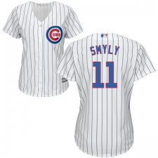 Women's Majestic Chicago Cubs #11 Drew Smyly Replica White Home Cool Base MLB Jersey