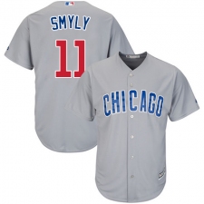 Youth Majestic Chicago Cubs #11 Drew Smyly Replica Grey Road Cool Base MLB Jersey