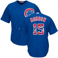 Men's Majestic Chicago Cubs #15 Brandon Morrow Authentic Royal Blue Team Logo Fashion Cool Base MLB Jersey