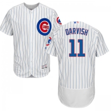 Men's Majestic Chicago Cubs #11 Yu Darvish White Home Flex Base Authentic Collection MLB Jersey