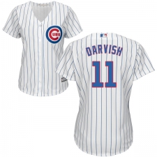 Women's Majestic Chicago Cubs #11 Yu Darvish Authentic White Home Cool Base MLB Jersey